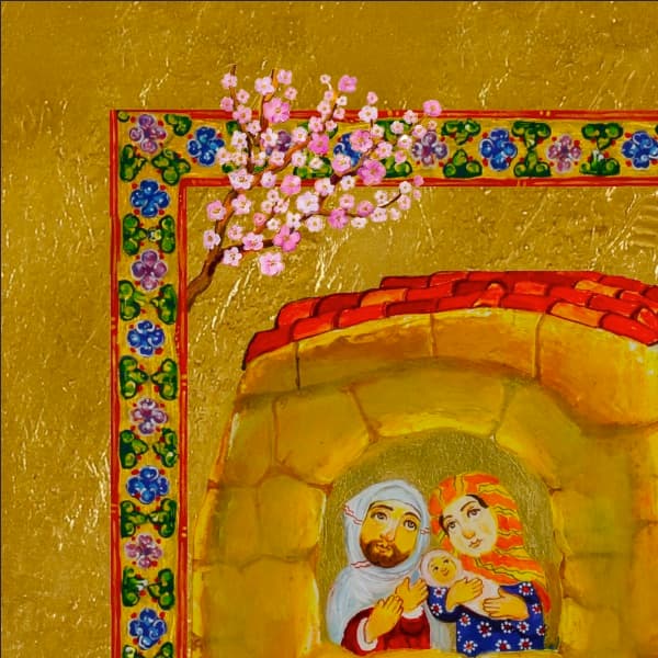 ოჯახი — Levan Margiani-ის ბალიში Artiani-ისთვის. ფერი: Golden. ზომა: 45x45. სურათი 2