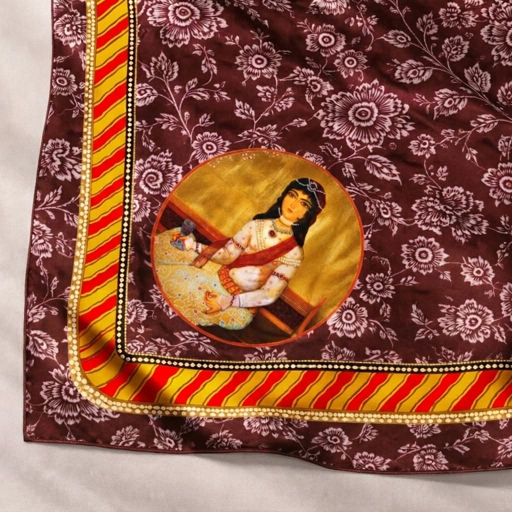 ყაჯარი — Levan Margiani-ის თავსაფარი Artiani-ისთვის. ფერი: Antique Bordeaux. ზომა: 55x55. სურათი 2